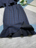 2023 autumn and winter women's clothing styles Flounce Stitching Plaid Suit 0920