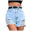 SAGACE and leisure high waist perforated denim shorts 2022 summer trend short pants jeans mujer