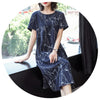 SAGACE T Dudu 901 short sleeve round neck loose irregular paint splash print medium length dress summer skirt