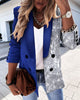 SALEQI Ladies Plaid Women Blazer Single Breasted Spring Autumn Jacket 2022 Casual Long Sleeve Female  Patchwork Suits Coat