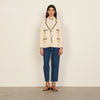 SANDRO France Early Spring 2022 Tweed Striped Bright Line Clashing Double-breasted Lapels Blazers for Woman with Pockets
