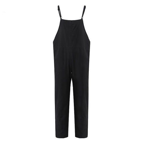 Cotton Ropmers Jumpsuits Women Summer Casual Loose Solid Bib Overalls Female Dungarees Plus Size 5XL Playsuits Pockets