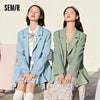 SEMIR Blazer Women Spring And Autumn 2023 Black Loose Woman Thin Korean Style Purple Suit Jacket