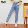SEMIR Denim Trousers Women Low-Waisted Butt-Lifting Slim Fitting Feet Pants 2022 Spring And Summer Light Blue Jeans Female
