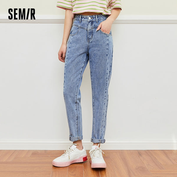 SEMIR Denim Trousers Women Low-Waisted Butt-Lifting Slim Fitting Feet Pants 2022 Spring And Summer Light Blue Jeans Female