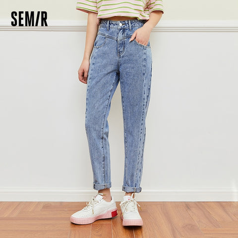 SEMIR Denim Trousers Women Low-Waisted Butt-Lifting Slim Fitting Feet Pants 2022 Spring And Summer Light Blue Jeans Female