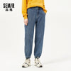 SEMIR Jeans Women 2022 Fall/Winter Woman Loose Leggings Pants All-Match Slim Pants Plus Velvet Elastic Waist Demin Pants