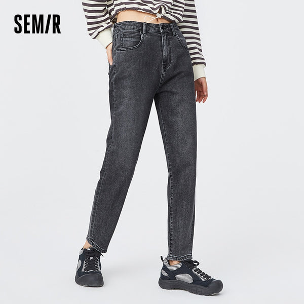 SEMIR Jeans Women 2022 Loose Straight Pants Smart Thermostat Pants High Waist Thin Demin Pants All-Match