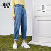 SEMIR Jeans Women 2022 Spring High Waist Slim Waist Bud Pants Tapered Pants White Pants Korean Version