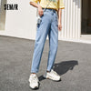 SEMIR Jeans Women Blue Bintage Summer 2022 Lazy Style Cotton Pants Straight Chic Women'S Demin Pants Trend