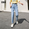 SEMIR Jeans Women Blue Bintage Summer 2022 Lazy Style Cotton Pants Straight Chic Women'S Demin Pants Trend
