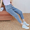 SEMIR Jeans Women Blue Old Style 2022 Summer Style Letter Embroidery Small Cone Cropped Trousers Loose Girl