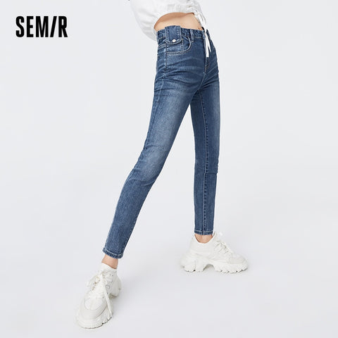 SEMIR Jeans Women High-Waisted Feet Pants 2022 Spring And Autumn Smart Thermostatic Pants Small Tights