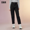 SEMIR Three-Proof Technology Jeans Women High Waist Slim Old Pants Spring All-Match Black Straight Demin Pants