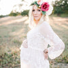 Sexy Maternity props Lace Dress Vestidos Autumn Winter Women Long sleeve Mid-Calf Dresses Crochet Beach Dress 108cm
