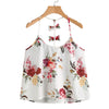Floral Women Tops Sleeveless Top Women Summer Camisole Top Multicolor Halter Bow Embellished Y-Back Cami Top