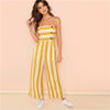 Ginger Striped Wide Leg High Waist Casual Cami Jumpsuit Office Girls 2022 Summer Sleeveless Vacation Jumpsuits Long Pants
