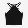 Ladies Sexy Tanks Tops Female Black Striped Trim Halter Top Summer Crop Tops Active Wear Women Slim Fit Tank Tops