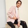 Pink Office Lady Elegant Notched Collar Roll Tab Sleeve Highstreet Blazer Modern Lady Autumn Women Minimalist Blazers