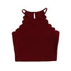 Scallop Trim Halter Top Summer Camisole Women Tops Burgundy Sexy Tops for Womens Vest Top Sleeveless Cami Top
