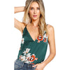 Sexy Tops for Women Multicolor Flower Print Double V Neck Cami Top Summer Spaghetti Strap Floral Print Camisole