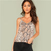 Snake Skin Print Cami Top 2022 Summer Spaghetti Strap Casual Co Vest Women Sexy Fashion Top Vest