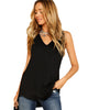 V Neck Dolphin Hem Tank Top Black Asymmetrical V Neck Women Plain Vest 2022 Summer New Clothes Casual Long Top Vest