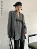 SHENGPAIAE Lace Slotted Collar Long Sleeve Solid Minimalist Suit For Women Autunmn Female Trendy Clothing 5Q506