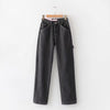 SHENGPALAE 2022 Summer Casual Jeans Woman Long Trousers Cowboy Female Loose Streetwear High Waist Straight Pants ZA3972