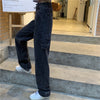 SHENGPALAE 2022 Summer Casual Jeans Woman Long Trousers Cowboy Female Loose Streetwear Multi-pocket Straight Pants ZA4421