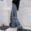 SHENGPALAE 2022 Summer Ins Street Hip-hop Printing Wash Jeans Loose Casual Denim Wide Leg Pants Tide Woman ZA4395