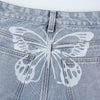 SHENGPALAE Butterfly Print Jeans Women's Spring 2022 High Waist Straight Casual Streetwear Denim Pants Female Trendy 5B418