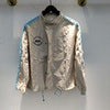 SHENGPALAE Contrast Color Stand Collar Back Letter Long Sleeve Short Jacket And High Elastic Waist Pocket Mid-cakf Skirt