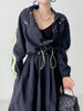 SHENGPALAE Contrast Color Stand Collar Back Letter Long Sleeve Short Jacket And High Elastic Waist Pocket Mid-cakf Skirt