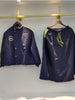 SHENGPALAE Contrast Color Stand Collar Back Letter Long Sleeve Short Jacket And High Elastic Waist Pocket Mid-cakf Skirt