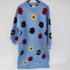 SHENGPALAE Floral Knitted Derss Women's Spring 2023 Round Neck Loose Long Sleeve Mid-calf Dresses Female Tide 5E6691