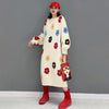SHENGPALAE Floral Knitted Derss Women's Spring 2023 Round Neck Loose Long Sleeve Mid-calf Dresses Female Tide 5E6691