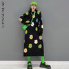 SHENGPALAE Floral Knitted Derss Women's Spring 2023 Round Neck Loose Long Sleeve Mid-calf Dresses Female Tide 5E6691