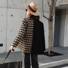 SHENGPALAE Irregular Plaid Blazer Women's Autumn 2022 Notched Loose Single Breasted Long Sleeve Suit Jacket Female