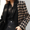 SHENGPALAE Irregular Plaid Blazer Women's Autumn 2022 Notched Loose Single Breasted Long Sleeve Suit Jacket Female