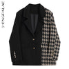 SHENGPALAE Irregular Plaid Blazer Women's Autumn 2022 Notched Loose Single Breasted Long Sleeve Suit Jacket Female