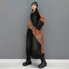 SHENGPALAE Printed Denim Spliced Derss Women's Autumn 2022 Round Neck Loose Long Sleeve Mid-calf Dresses Female