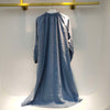 SHENGPALAE Minimalist Dress Women's Spring 2022 Round Neck Drawstring Waist Loose Long Lantern Sleeve Dresses Female 5B650