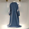 SHENGPALAE Minimalist Dress Women's Spring 2022 Round Neck Drawstring Waist Loose Long Lantern Sleeve Dresses Female 5B650