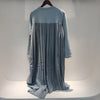 SHENGPALAE Patchwork Dsegin Dress Women's Spring 2023 Round Neck Back Pleated Loose Long Sleeve Plus Velvet Dresses Robe