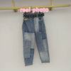 SHENGPALAE Personality Patch Harlan Jeans Women's Spring 2022 High Waist Loose Contrast Color Denim Radish Pencil Pants 5B93