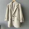 SHENGPALAE Temperament Back Split Blazer Women's Spring 2022 Notched Loose Single Breasted Long Sleeve Silhouette Coat Suit