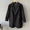 SHENGPALAE Temperament Back Split Blazer Women's Spring 2022 Notched Loose Single Breasted Long Sleeve Silhouette Coat Suit