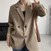 SHENGPALAE Temperament Back Split Blazer Women's Spring 2022 Notched Loose Single Breasted Long Sleeve Silhouette Coat Suit