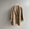 SHENGPALAE Temperament Back Split Blazer Women's Spring 2022 Notched Loose Single Breasted Long Sleeve Silhouette Coat Suit